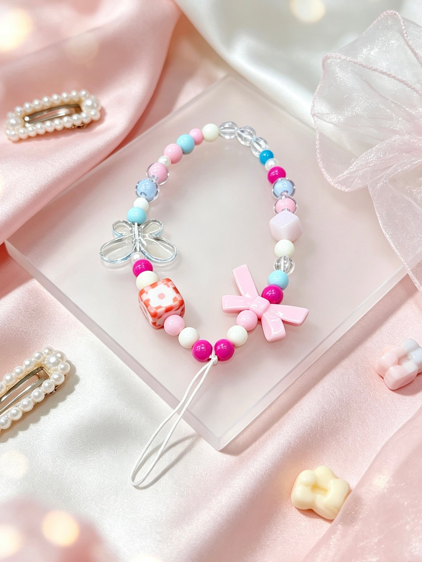 Butterfly charm phone accessory for mobile phone cases