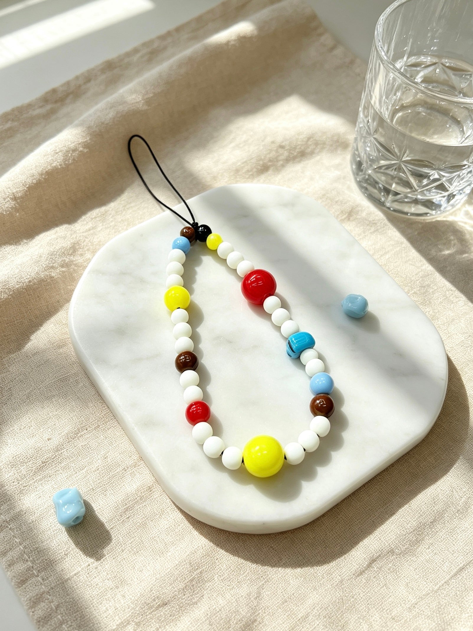 Handmade beaded phone strap accessory