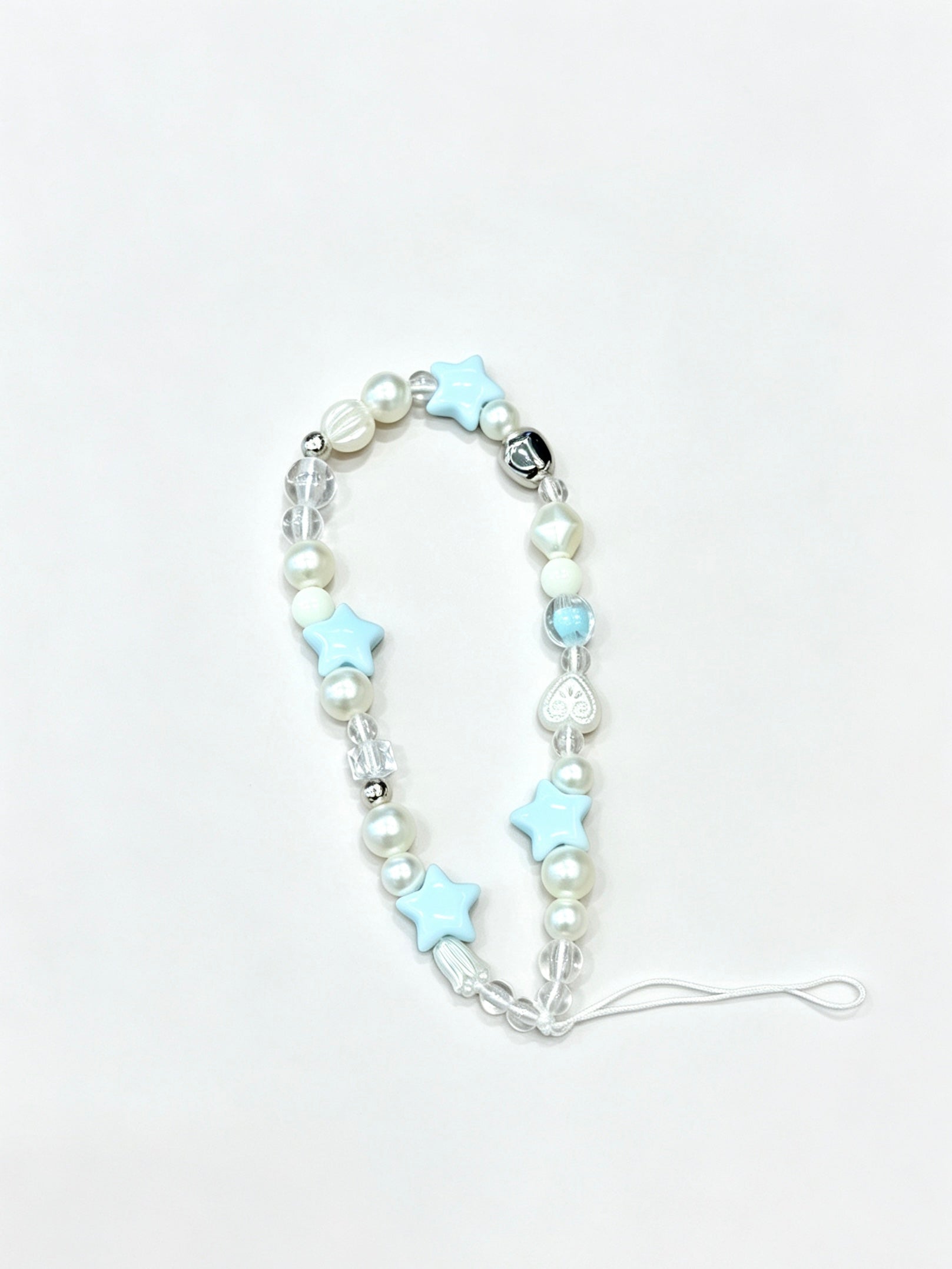 Handmade star beaded phone strap with plastic clasp