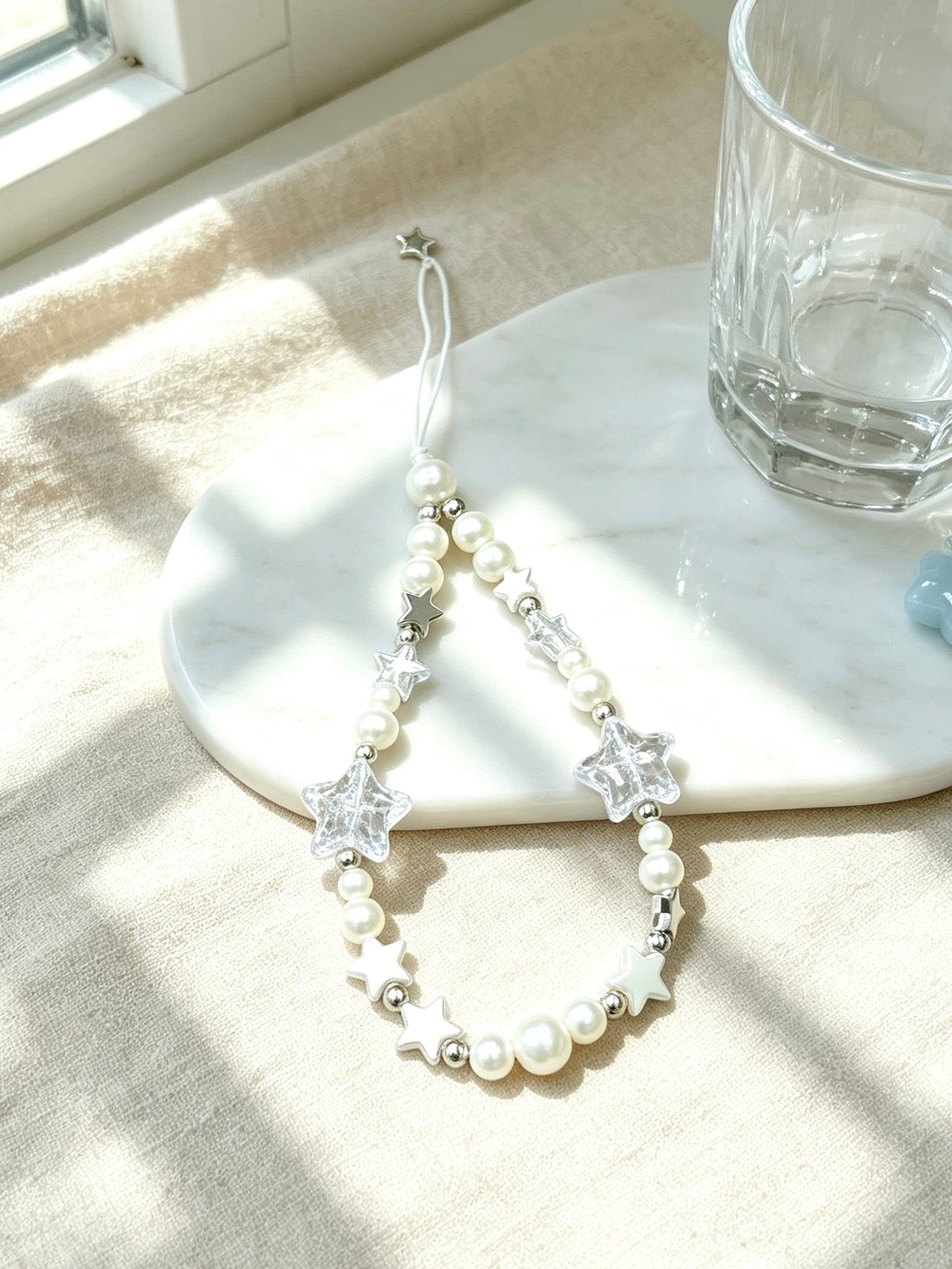 Pearl star phone strap for mobile phone cases